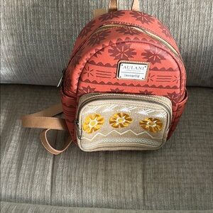Disney’s resort and spa Alusni Loungefly orange  and Tan Backpack with Floral